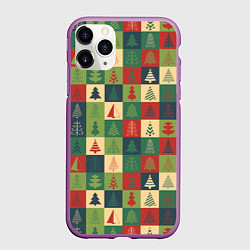 Чехол iPhone 11 Pro матовый Здравствуй ёлка Новый год, цвет: 3D-фиолетовый