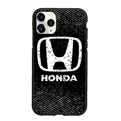 Чехол iPhone 11 Pro матовый Honda с потертостями на темном фоне