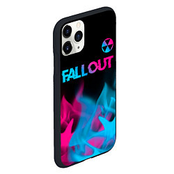 Чехол iPhone 11 Pro матовый Fallout - neon gradient: символ сверху, цвет: 3D-черный — фото 2