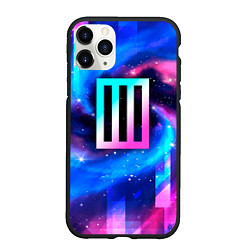 Чехол iPhone 11 Pro матовый Paramore неоновый космос, цвет: 3D-черный