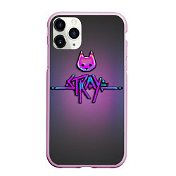 Чехол iPhone 11 Pro матовый Stray logo neon