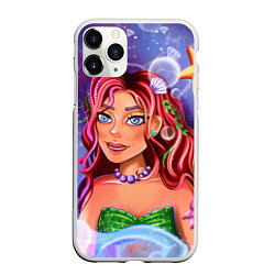Чехол iPhone 11 Pro матовый Милая русалочка, цвет: 3D-белый