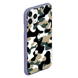 Чехол iPhone 11 Pro матовый Камуфляж Snow - Trees - Shrubs, цвет: 3D-серый — фото 2