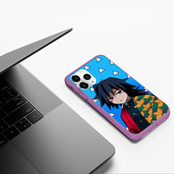 Чехол iPhone 11 Pro матовый Гию Томиока: Мем - Градиент, цвет: 3D-фиолетовый — фото 2