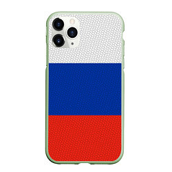 Чехол iPhone 11 Pro матовый Триколор - флаг России плетёный