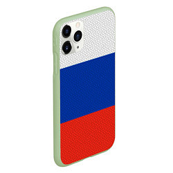 Чехол iPhone 11 Pro матовый Триколор - флаг России плетёный, цвет: 3D-салатовый — фото 2