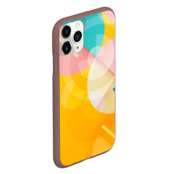 Чехол iPhone 11 Pro матовый Геометрическая абстракция в солнечных тонах, цвет: 3D-коричневый — фото 2
