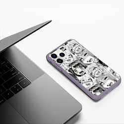 Чехол iPhone 11 Pro матовый Девушки из Ахегао, цвет: 3D-серый — фото 2