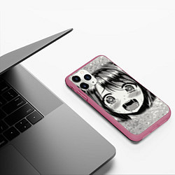 Чехол iPhone 11 Pro матовый Девушка Ахегао, цвет: 3D-малиновый — фото 2
