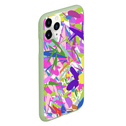 Чехол iPhone 11 Pro матовый Сочные краски лета и бабочки, цвет: 3D-салатовый — фото 2