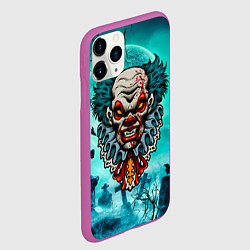 Чехол iPhone 11 Pro матовый Злой клоун - хэллоуин, цвет: 3D-фиолетовый — фото 2