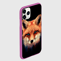 Чехол iPhone 11 Pro матовый Хитрый лис, цвет: 3D-фиолетовый — фото 2