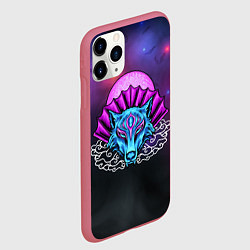 Чехол iPhone 11 Pro матовый Маска волка, цвет: 3D-малиновый — фото 2