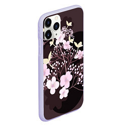Чехол iPhone 11 Pro матовый Цветы осени, цвет: 3D-светло-сиреневый — фото 2