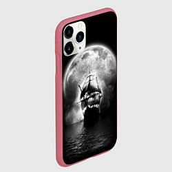 Чехол iPhone 11 Pro матовый Корабль в ночи, цвет: 3D-малиновый — фото 2