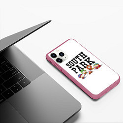 Чехол iPhone 11 Pro матовый South park кострёр, цвет: 3D-малиновый — фото 2