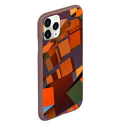 Чехол iPhone 11 Pro матовый Множество оранжевых кубов и фигур, цвет: 3D-коричневый — фото 2