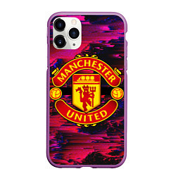 Чехол iPhone 11 Pro матовый Manchester United, цвет: 3D-фиолетовый
