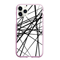 Чехол iPhone 11 Pro матовый Пересечение линий, цвет: 3D-розовый