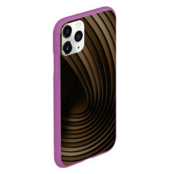 Чехол iPhone 11 Pro матовый Тёмное-золотые пластины во тьме, цвет: 3D-фиолетовый — фото 2