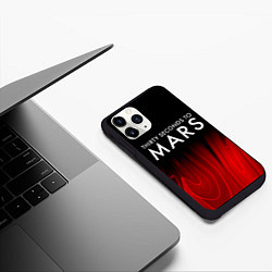 Чехол iPhone 11 Pro матовый Thirty Seconds to Mars red plasma, цвет: 3D-черный — фото 2