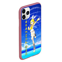 Чехол iPhone 11 Pro матовый Кагамине Рин - Kagamine Rin вокалоид, цвет: 3D-малиновый — фото 2