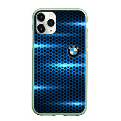 Чехол iPhone 11 Pro матовый BMW texture, цвет: 3D-салатовый