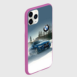 Чехол iPhone 11 Pro матовый Крутая бэха мчится по лесной дороге, цвет: 3D-фиолетовый — фото 2