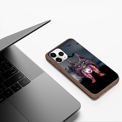 Чехол iPhone 11 Pro матовый Девушка в скальпеле волка, цвет: 3D-коричневый — фото 2