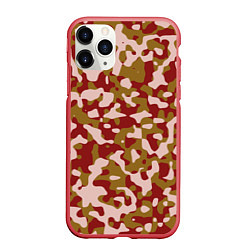 Чехол iPhone 11 Pro матовый Камуфляж German Desert, цвет: 3D-красный