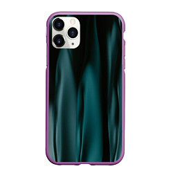 Чехол iPhone 11 Pro матовый Абстрактные волны в темноте, цвет: 3D-фиолетовый