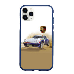 Чехол iPhone 11 Pro матовый Porsche - гонки в пустыне