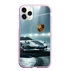 Чехол iPhone 11 Pro матовый Porsche - racing route - motorsport