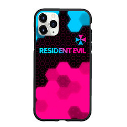 Чехол iPhone 11 Pro матовый Resident Evil - neon gradient: символ сверху