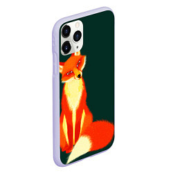 Чехол iPhone 11 Pro матовый Лиса, цвет: 3D-светло-сиреневый — фото 2