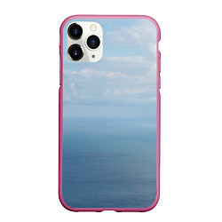 Чехол iPhone 11 Pro матовый Крымское море, цвет: 3D-малиновый