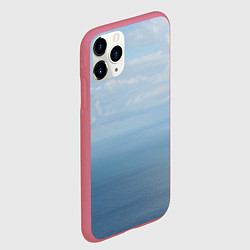 Чехол iPhone 11 Pro матовый Крымское море, цвет: 3D-малиновый — фото 2