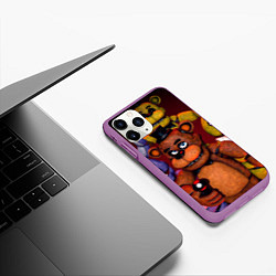 Чехол iPhone 11 Pro матовый Пять ночей Фредди, цвет: 3D-фиолетовый — фото 2