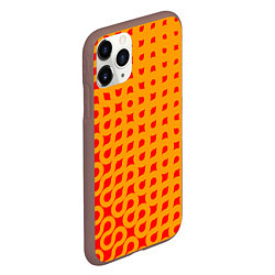 Чехол iPhone 11 Pro матовый Оранжевая абстракция, цвет: 3D-коричневый — фото 2