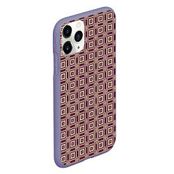 Чехол iPhone 11 Pro матовый Большие и маленькие фиолетовые квадраты, цвет: 3D-серый — фото 2