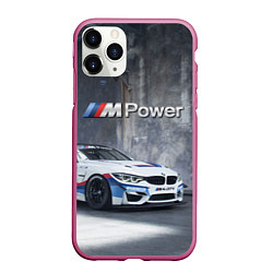 Чехол iPhone 11 Pro матовый BMW M4 GT4 - racing team - motorsport, цвет: 3D-малиновый