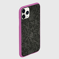 Чехол iPhone 11 Pro матовый The dark flowers, цвет: 3D-фиолетовый — фото 2