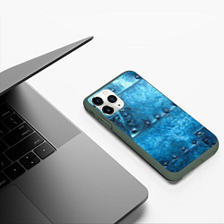 Чехол iPhone 11 Pro матовый Из стали, цвет: 3D-темно-зеленый — фото 2