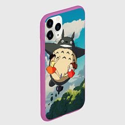 Чехол iPhone 11 Pro матовый Flight Totoro, цвет: 3D-фиолетовый — фото 2