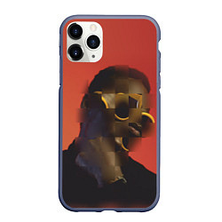 Чехол iPhone 11 Pro матовый Психоделический афроамериканец, цвет: 3D-серый