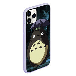 Чехол iPhone 11 Pro матовый Totoro in rain forest, цвет: 3D-светло-сиреневый — фото 2