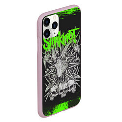 Чехол iPhone 11 Pro матовый Slipknot green logo, цвет: 3D-розовый — фото 2