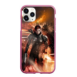 Чехол iPhone 11 Pro матовый Mass Effect N7 - Jane Shepard, цвет: 3D-малиновый