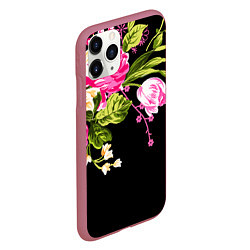 Чехол iPhone 11 Pro матовый Букет цветов, цвет: 3D-малиновый — фото 2