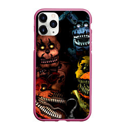 Чехол iPhone 11 Pro матовый Five Nights at Freddys, цвет: 3D-малиновый